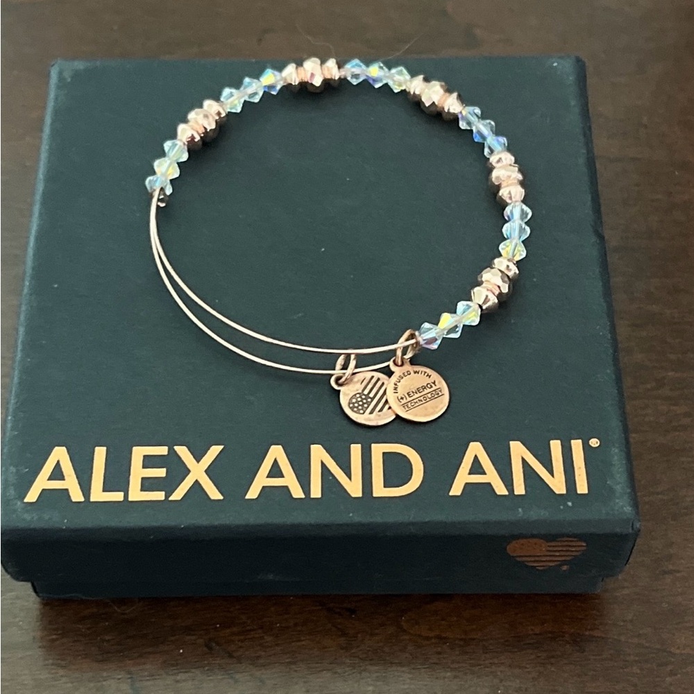 Alex and Ani Copper and Crystal Beaded Bracelet